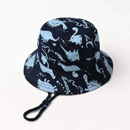 

Tejiojio Fall Clearance Toddler Sun Hat Summer Baby Breathable Cartoon Dinosaur Print Bucket Hat