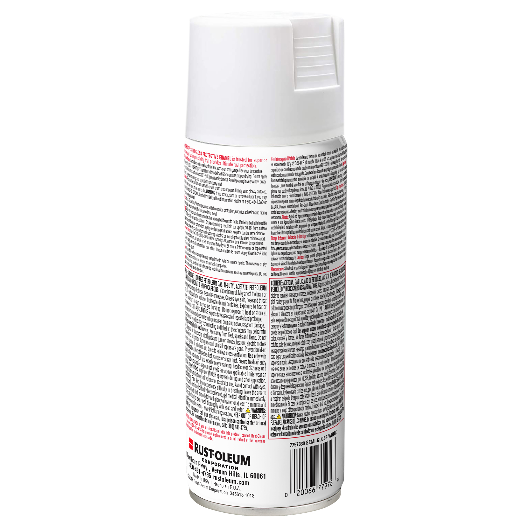 White, Rust-Oleum Stops Rust Semi-Gloss Protective Enamel Spray Paint, 12 oz, 6 Pack