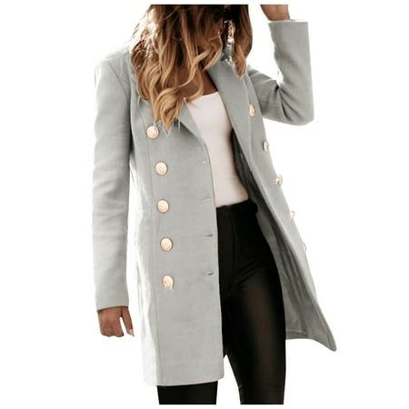 

Pianpianzi Adar Scrub Jacket Young Womens Dress Coats Zip up Dress Women s Faux Wool Thin Coat Trench Jacket Ladies Slim Long Overcoat Outwear