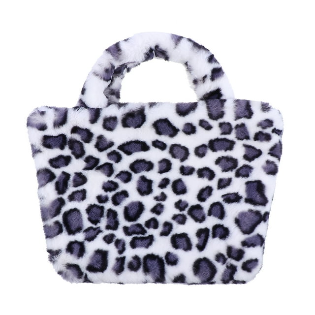 Miangastore 1pc Plush Handbag Stylish Large Capacity Outdoor Party Travel Shopping Handbag