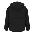 thumbnail image 4 of Brondbend Men's Coats Men’s Jackets Hooded Long Sleeved Zipper Pocket Outerwear Solid Color Warm Jacket Loose Fit Party Tops Black, 4 of 7