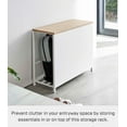 thumbnail image 2 of Yamazaki Home Entryway Storage Organizer and Bench, White, Steel + Wood, 2 of 7
