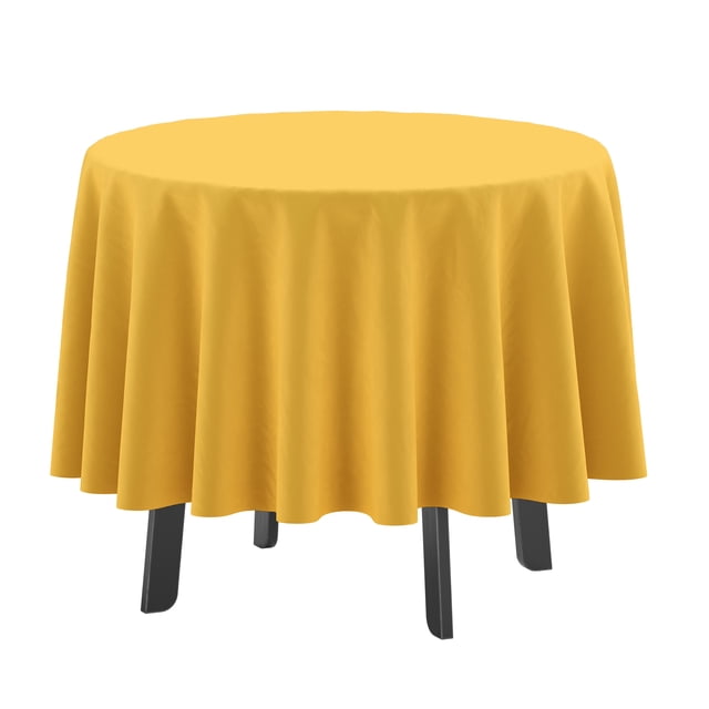 Vargottam Indoor/Outdoor Round Tablecloth 58 Inch Round Tablecloth Waterproof Patio Table Cloths, Spring/Summer Table Covers for Backyard Circular Table/BBQs/Picnic - Yellow