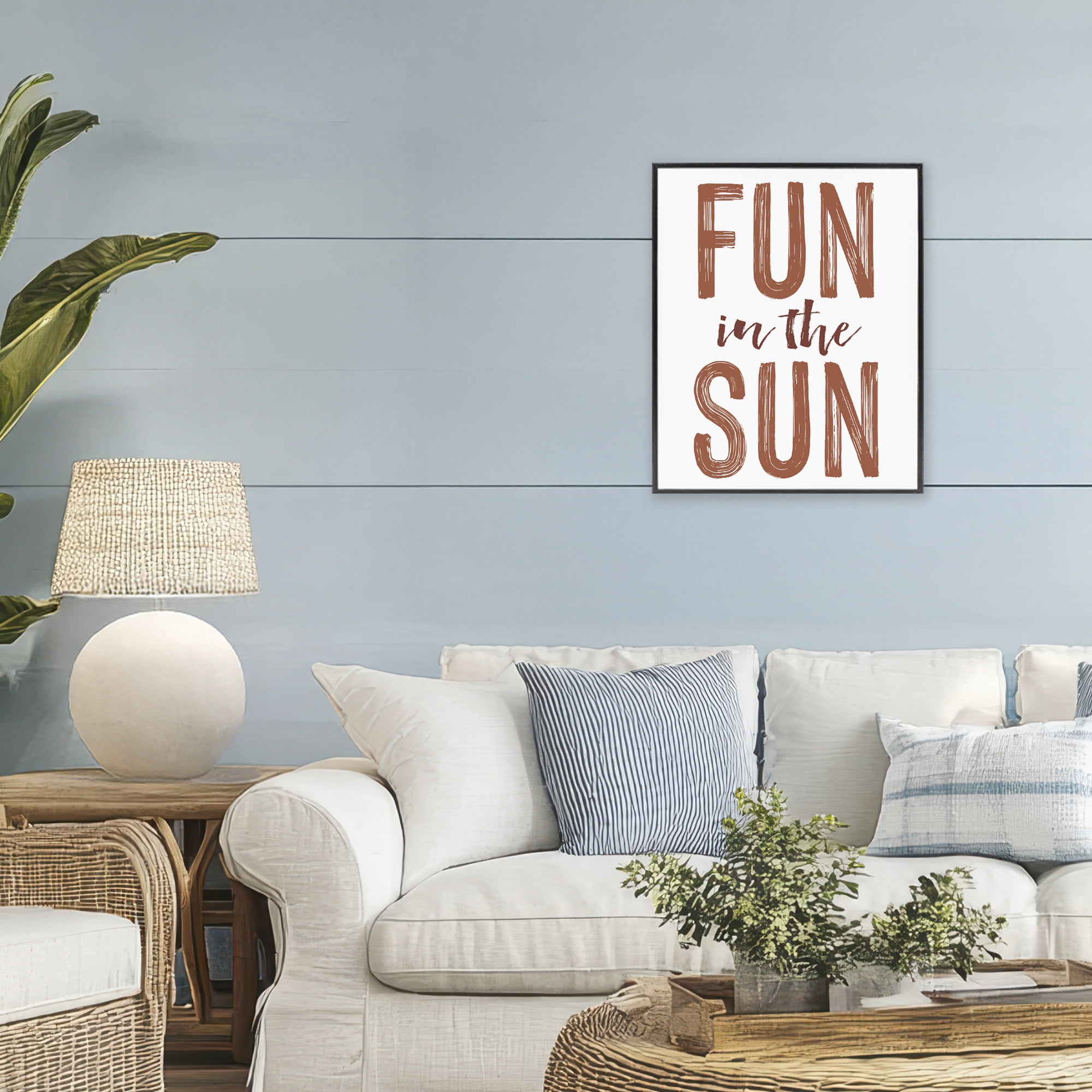 Summer Sentiment Fun In Sun Black Framed Giclee Art, design by Lettered and Lined