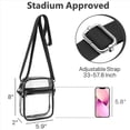 thumbnail image 2 of 2X Bolso Transparente Aprobado por el Estadio, Monedero Transparente con Correa Ajustable para el Hombro para Deportes Al Aire Libre, Negro, 2 of 5