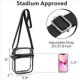 thumbnail image 2 of 2X Bolso Transparente Aprobado por el Estadio, Monedero Transparente con Correa Ajustable para el Hombro para Deportes Al Aire Libre, Negro, 2 of 5