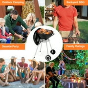 Segmart BBQ Charcoal Grill for Outdoor, 18 Inch Portable Kettle Charcoal Grill with Wheels, Barbecue Oven for Patio, Backyard, Camping, Black