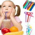 thumbnail image 4 of 100 Packs Colorful Flexible Plastic Straws, BPA-Free Disposable Bendy Straws, 10.2 Long and 0.23'', 4 of 6