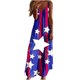 thumbnail image 1 of Vestido largo de playa ajustado con estampado de rayas sin mangas con cuello en V y cintura media a la moda para mujer del Día de la Independencia Pompotops  ghjkhdj8413, 1 of 5