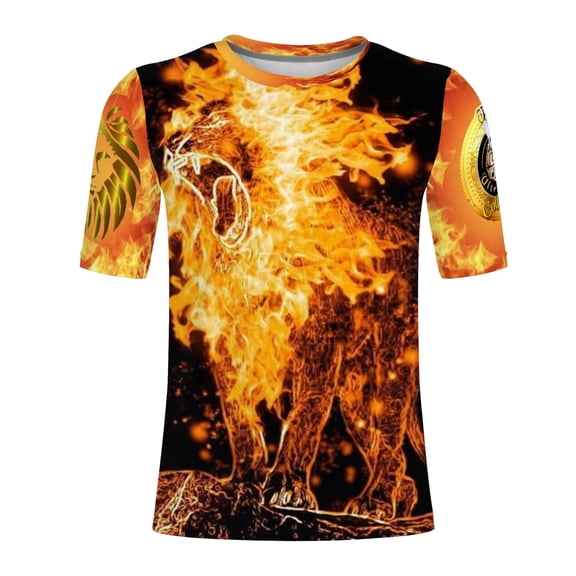 UltraMega Collection Fire Baptized Round T-shirt for Men in Multi-Color XL in Size