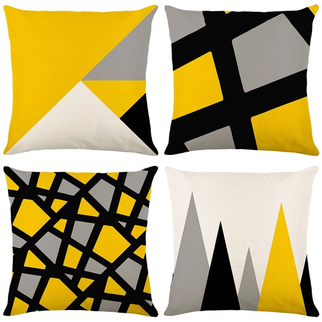 Juego de 4 fundas de cojín de 45x45 cm, funda de almohada suave decorativa con diseño geométrico Simple para el hogar, la sala de estar, el dormitorio y el sofá TUNC Sencillez