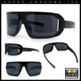 thumbnail image 2 of Locs USA Flag Oversized Wrap Around Gangster Plastic Biker Sunglasses [B/W - Black], 2 of 7