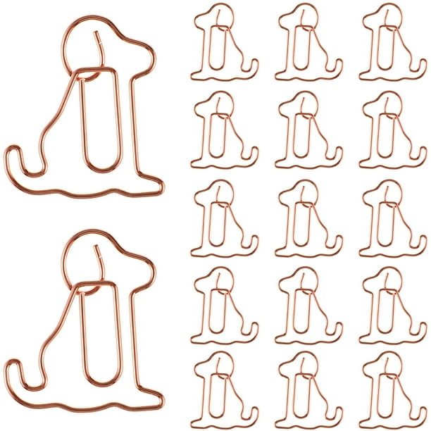 ColoMX 25 PCS Clips de papel de metal clips en forma de perro clips de papel decorativo de animales creativos para la oficina escolar en casa