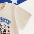 thumbnail image 5 of enyan 4th of July Baby Boy Outfit USA Flag Short Sleeve T-Shirt Shorts Red White And Feral Racoon Fourth of July Clothes Beige,2-3 Years, 5 of 6
