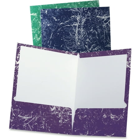 Top Zip Computer Portfolio TOPS, OXF50190, Oxford Marble Laminated Twin Pocket Folders, 25 / Box, Navy,Purple,Charcoal,Emerald Green ()
