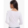 thumbnail image 2 of Womens Casual Long Sleeve Scoop Neck Slim Fitted Basic Top, 2 of 6