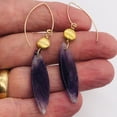 thumbnail image 2 of Sodalite 14K Gold Filled Teardrop Earrings| 2 3/4" Long | Purple/White| 1 Pair |, 2 of 10