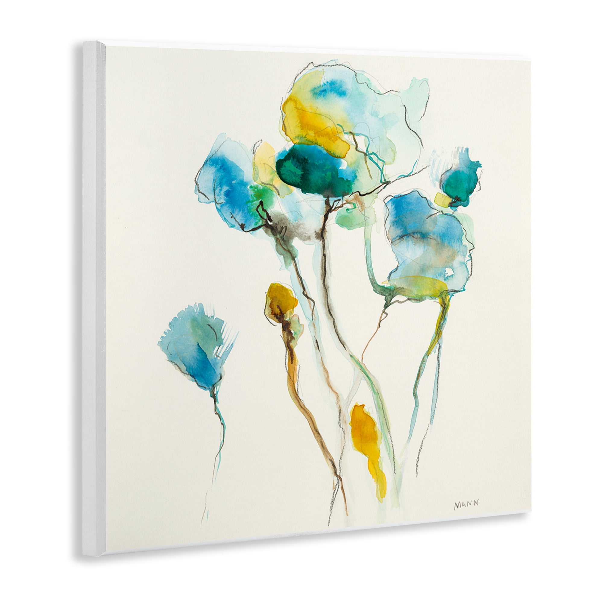 Stupell Industries Abstract Watercolor Blooms Abstract Painting Unframed Art Print Wall Art, 12 x 12