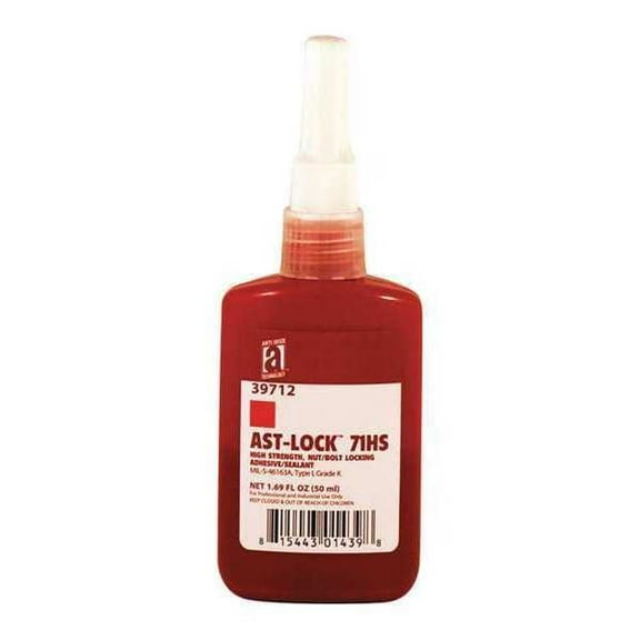 Threadlocker, ANTI-SEIZE TECHNOLOGY 71HS, Red, High, Liquid, 1.69 fl oz, Bottle