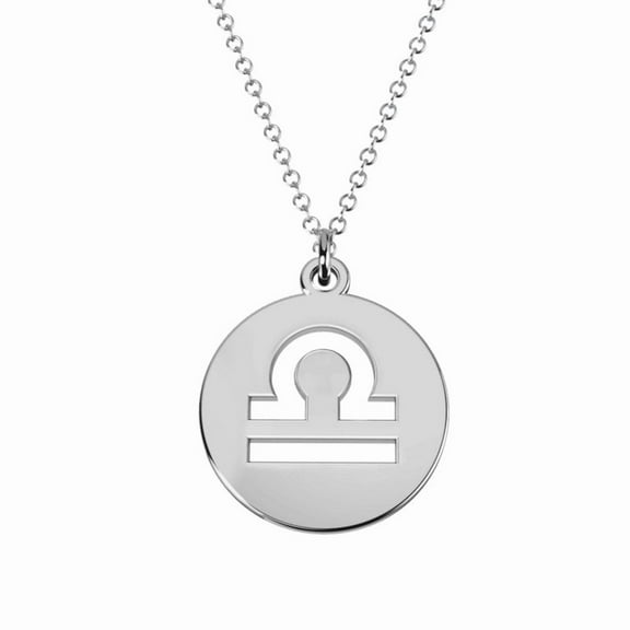 Devika Fine Jewelry Libra Zodiac Horoscope Pendant Necklace 925 Sterling Silver Jewelry for Men & Women