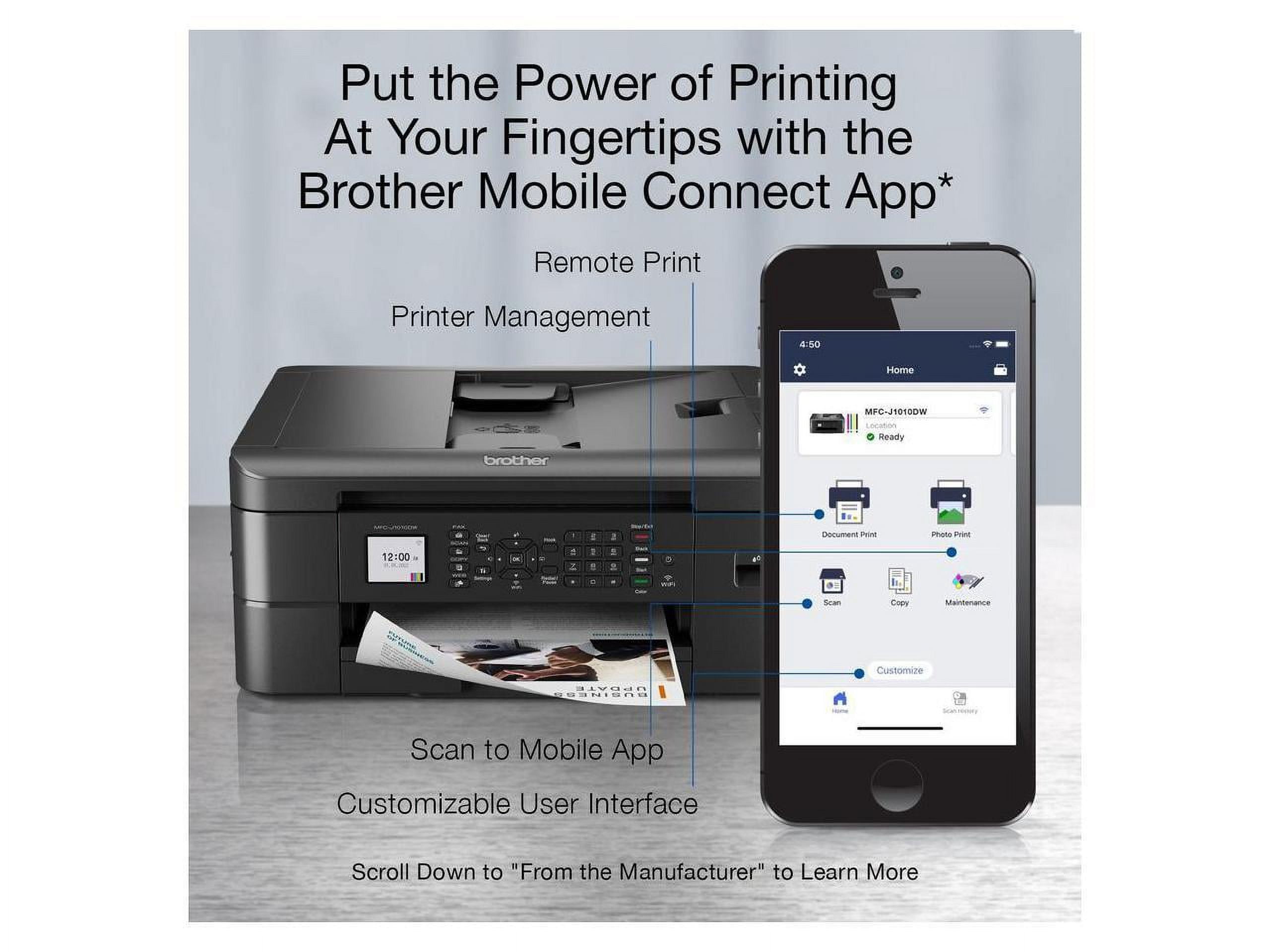 Brother MFC-J1010DW Inkjet All-in-One Printer with Wireless and Duplex Printing