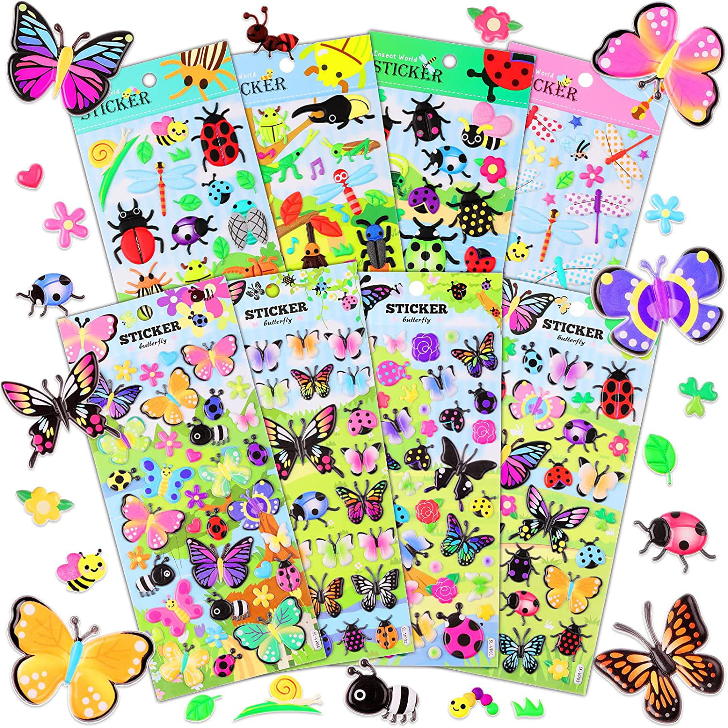 5pcs Reward Stickers School Teachers stickers for kids Children Butterfly Fish 