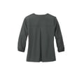 thumbnail image 4 of MERCER+METTLE Women's Stretch Crepe 3/4-Sleeve Blouse | Women's Lightweight Dressy Top, Business Casual Shirt for Work - Anchor Grey L, 4 of 4