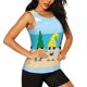 thumbnail image 2 of Balery Gnomes On The Beach Camiseta sin mangas estampada ligera para mujer, tops de entrenamiento sin mangas, camisetas de yoga transpirables de secado rápido.-X-Large, 2 of 7