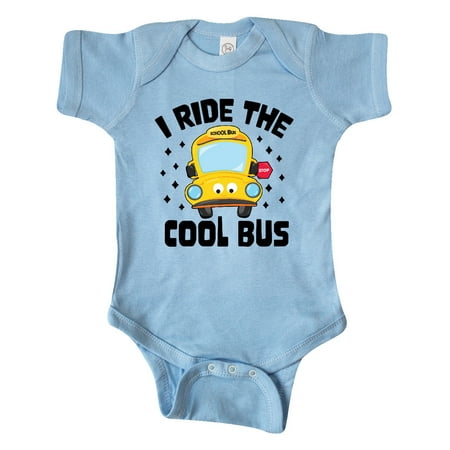 

Inktastic I Ride the Cool Bus with Yellow Bus Gift Baby Boy or Baby Girl Bodysuit