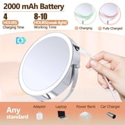 B Beauty Planet 20X Lighted Magnifying Makeup Mirror, Double Sided Makeup Mirror with 20X/1X Magnification, 360°Rotation, 3 Colors Brightness Adjustable Vanity Mirror with 42 LEDs, 2000mAh