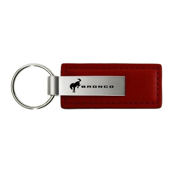 Ford Bronco 2020 Rectangular Leather Key chain (Burgundy)