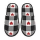 thumbnail image 1 of Fotbe Heart Black Buffalo Plaid Gingham Pantuflas Peludas para Mujer con Estampado, Zapatillas de Peluche, Zapatos de Invierno para Casa, Uso Interior y Exterior-Large, 1 of 8