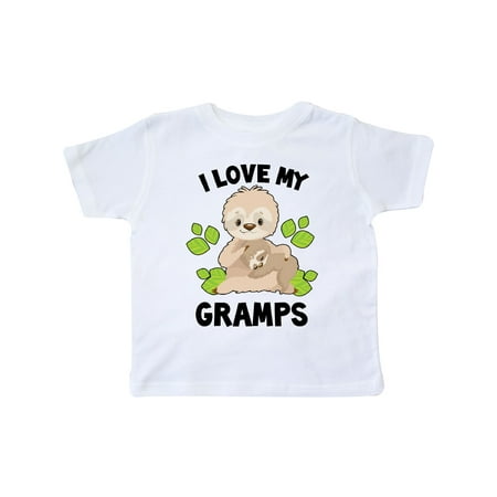 

Inktastic Cute Sloth I Love My Gramps with Green Leaves Gift Toddler Boy or Toddler Girl T-Shirt