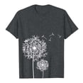 thumbnail image 3 of Graphic Tees for Women Floral Print Short Sleeve T Shirt Top for Everyday Casual Wear Women’s Round Neck Tee Gray XXL, 3 of 3