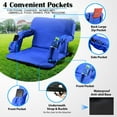 thumbnail image 3 of Stadium Seat for Bleacher & Bench Portable Folding Chair with Padded Cushion Reclining Stadium Chair with Back Support, Shoulder Straps, Zipper Bag, Blue, 3 of 11