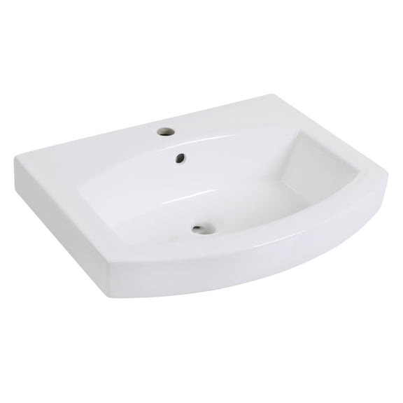 Kingston Brass EV2418 Inflection 24-Inch Ceramic Console Sink (1-Hole) in White
