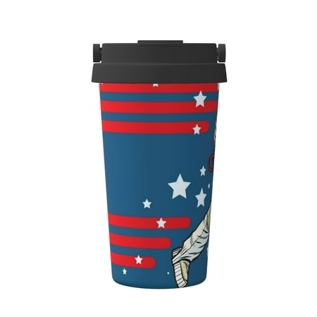 

Goofa Astronaut Runs Forward for Insulated Travel Coffee Mug Spill Proof Leak Proof 16 OZCoffee Tumbler Reusable Coffee Cups with Lids Thermos for Hot and Cold Drink