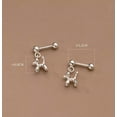 thumbnail image 2 of K-KED New Pair 925 Solid Sterling Silver Dog Design Earrings Sleeper Design, 2 of 6