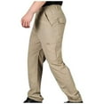 thumbnail image 7 of Mens Cargo Pants with Elastic Waist Width and Soft Men Warm Jeans,Khaki,XL, 7 of 7