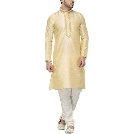 

Royal Men s Blended Neck Embroidery Kurta Pyjama Set