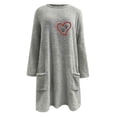 thumbnail image 3 of Gibobby Sudadera navideña mujer Suéter informal de felpa con cuello redondo y manga larga para mujer, estampado romántico de Navidad, Otoño e Invierno(Gris,XG), 3 of 4