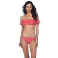 thumbnail image 3 of Polo Ralph Lauren DARK RED Ruffle Over the Shoulder Bikini Swim Top, US Large, 3 of 3