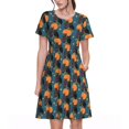 thumbnail image 1 of Wukai Robe à Manches Courtes Style Dessin Animé pour Femmes, Robe Décontractée Confortable, Mélange Spandex Doux, Tenue Élégante pour l'Été, 1 of 6
