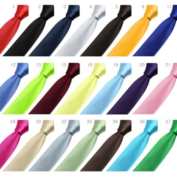 DEEPCRAFF 7-Pack Men's Solid Color Satin Ties Set for Office, Formal Events, Business, Weddings, and Daily Wear