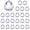white_Base#4355, variant on Crystal Pendant Balls Set 24 Pack | Transparent Feng Shui Crystal Orbs | Sun Catcher Suncatcher Prisms | Clear Polished Glass Hanging Decoration | Home Office Décor | 1 Inch Diameter Each