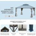 thumbnail image 5 of EROMMY 12'x14' Outdoor Hardtop Gazebo Patio Furniture, Aluminum Frame Double Roof, Privacy Curtains and Premium Net for Patio Lawn and Garden, 5 of 9