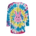 thumbnail image 4 of Liquidation d'Été Staron Hauts de Femmes de Pâques Blouses à Col Rond T-Shirts Basiques à Manches 3/4 Chemises Habillées Graphiques T-Shirts d'Été Habillés Hauts, 4 of 5