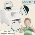 thumbnail image 5 of Jouetondream Two Step Stools, Bamboo Step Stool for kids, Non-Slip Toddler Stool with Handles for Bathroom, Bedside, kitchen, Living room, White, 5 of 8