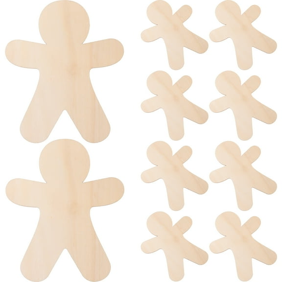 ELAYARD Khaki Gingerbread Wood Cutouts for Christmas DIY Crafting Unfinished