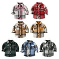 thumbnail image 4 of GYRATEDREAM Toddler Baby Boys Girls Plaid Flannel Shirt Jacket Kids Long Sleeve Lapel Button Down Shirts Fur-Lined Coat Children Fall Winter Tops Outwear Clothes Pink for 6 Months-14 Years, 4 of 4